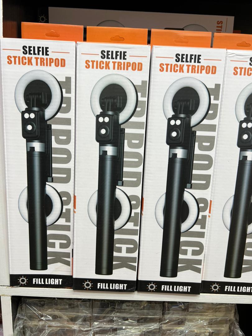 Multifunctional Selfie Stick Tripod with Dual LED Ring Fill Lights